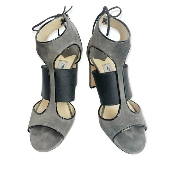 Jimmy Choo Suede T Strap Heel - Picture 9 of 13